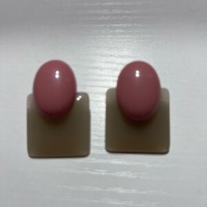 Vintage style Pink and Tan Statement Earrings